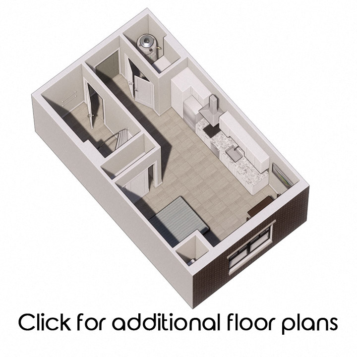 Floor plan for studio, 1 bath, 431 sqft
